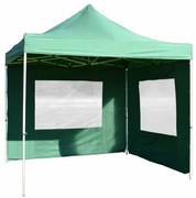 GARTHEN Kerti pavilon PROFI 3 x 3 m zöld + 2 oldalfal