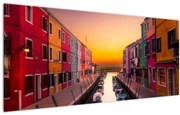 Kép - Naplemente, Burano sziget, Velence, Olaszország (120x50 cm)