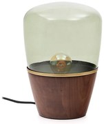 Zöld-sötét natúr színű asztali lámpa üveg búrával (magasság 30 cm) Silex – Kave Home