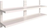 vidaXL 2 db kétszintes rozsdamentes acél fali polc 200 x 30 cm