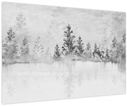 Kép - Szarvas a tónál (90x60 cm)