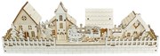 Karácsonyi világító dekoráció Havas falu, 40 x 13x 8 cm, LED