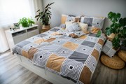 3 részes pamut ágynemű Piazza barna 200x140cm+90x70cm TiaHome