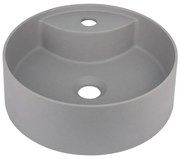 Deante CQS_SU4B-Pultba építhető mosdó csaplyukkal SILIA Ø 36 cm gránit/metál szürke