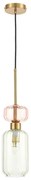 Csillár zsinóron MOLLY 1xE14/40W/230V átm. 12 cm arany/zöld/rózsaszín