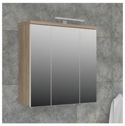 Tükrös fali fürdőszobai szekrény VENOM, fehér/sonoma tölgy