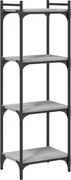 vidaXL 4 szintes szürke sonoma szerelt fa könyvespolc 40 x 30 x 120 cm