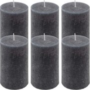 Rusztikus gyertya készlet 11,5 cm Ø 6,8 cm 6 db antracit