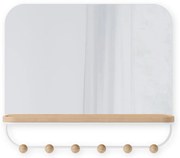 Fehér-natúr színű bükkfa fali fogas polccal Estique – Umbra