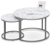 Paola dohányzóasztal szett Márvány - Ezüst