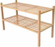Bambusz cipőtartó 2 polcos 68 x 29 x 40 cm
