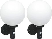 vidaXL Kültéri Fali Lámpa 2 pcs Fekete 28 x 25 x 38 cm