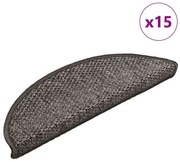 15 db szizál hatású barna bézs lépcsőszőnyeg 56 x 17 x 3 cm