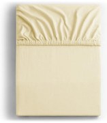 Krémszínű gumis jersey lepedő 200x200 cm Amber – Restilo