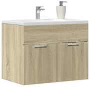 sonoma tölgy színű szerelt fa mosdószekrény 60 x 38,5 x 46 cm