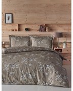 Barna kétszemélyes pamut ágyneműhuzat 200x200 cm Chicory – Mijolnir