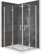 Zuhanykabin 110x90cm összecsukható ajtó króm Esg üveg 6mm bevonat