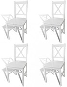4 db fehér fenyőfa étkezőszék