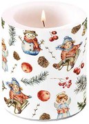 Karácsonyi átvilágítós viasz gyertya 10x10 cm Playing outside
