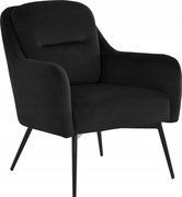Pihenőszék velúr fekete kényelmes olvasáshoz, nappaliba Mert