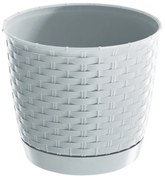 Ratolla Round műanyag virágtartó, fehér, átmérő: 16,5 cm, 16,5 cm átmérő
