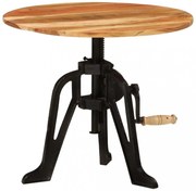 tömör akácfa és öntöttvas oldalasztal 60 x (42-62) cm