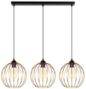 Csillár zsinóron MATT 3xE27/60W/230V fekete/réz