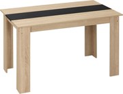 HOMCOM Modern Design Étkezőasztal Nagy Asztallappal 2-4 Fő Részére, 120x69x75 cm, Fekete és Természetes | Aosom