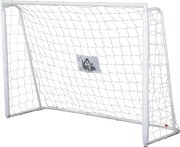 HOMCOM Foci Kapu - Labdarúgó Kapu - Edzőkapu méretei 186L x 62W x 123H cm - fémszerkezet, PE háló - pecek és szerszám tartozik - fehér | Aosom