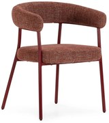 Terrakotta színű kárpitozott karfás étkezőfotel szett 2 db-os Yuri – MOME