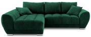Nuage palackzöld kinyitható sarokkanapé bársony kárpittal, bal oldali - Windsor &amp; Co Sofas
