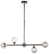 Endon 101348 - Rúdon függő csillár OTIS 5xG9/3W/230V fekete króm/füstölt fekete