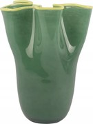 Üveg Váza Virágcsokrokhoz Zöld Modern Mázas 22 cm