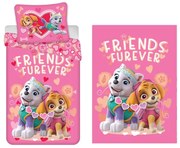Mancs Őrjárat Friends Furever gyerek, ovis ágyneműhuzat és polár takaró szett