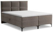 Barna ágyneműtartós boxspring ágy 180x200 cm Pakalana – Makamii