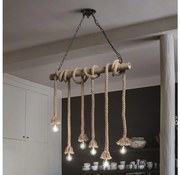 Ideal Lux - Csillár zsinóron CANAPA 6xE27/15W/230V barna