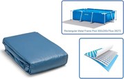 Medence belső fólia, Intex Rectangular Frame, 300 x 200 x 75 cm, kék, téglalap alakú, 3 rétegű PVC, leeresztő szeleppel, szűrő csatlakozással (10944)