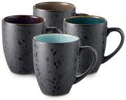 Fekete-sötétkék kerámia bögre szett 4 db-os 300 ml Gastro Black/Mix – Bitz