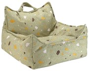 Zöld buklé-zsenília gyerek babzsákfotel Terrazzo Chair – Wigiwama