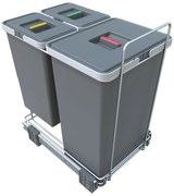Műanyag szemetes szelektív hulladékhoz/beépíthető 24 + 8 + 8 l Ecofil - Elletipi