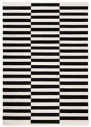 Fekete-fehér kétoldalas kézi szövésű gyapjú szőnyeg 120x180 cm Donna – Hanse Home