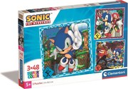 Sonic a sündisznó Doctor Eggman 3x48 db-os puzzle Clementoni