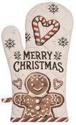 Karácsonyi pamut edényfogó kesztyű Classic Gingerbread Magic mézeskalácsos