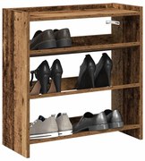 antik fa szerelt fa cipőtartó 60x25x62 cm