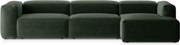 Zöld sarokkanapé (jobb oldali-heverő résszel) Bergamo – Cosmopolitan Design