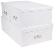 Inge 3 db-os fehér tárolódoboz szett - Bigso Box of Sweden