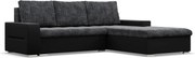 Toronto sarokkanapé, 2 ágyneműtartóval, fonott + műbőr, jobboldali, szürke - fekete