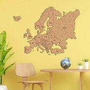 DUBLEZ | Európa térképe parafából - Államok angol nyelvű felirattal