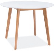 Mosso II étkezőasztal 100 × 75 cm - farost, fehér / tölgy