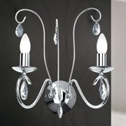 Orion WA 2-1093/2- Fali kristály lámpa ALESSIA 2xE14/40W/230V fényezett króm